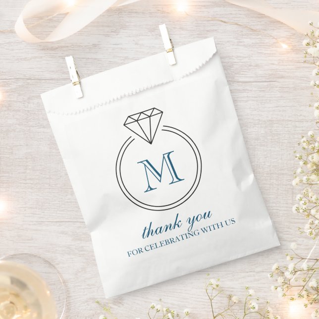 Diamond Ring Monogram Favour Bags (Clipped)