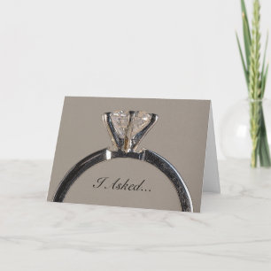 Diamond Ring on Grey Engagement Announcement