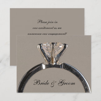 Diamond Ring on Grey Engagement Announcement