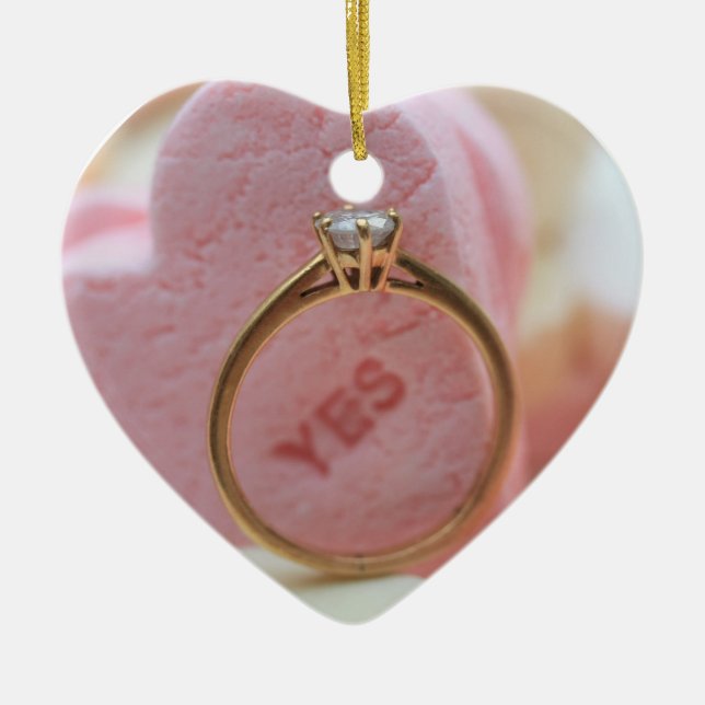 Diamond Ring Proposal Ornament (Front)