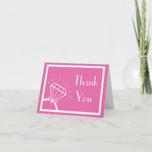 Diamond Ring Silhouette Thank You (Dark Pink) Card