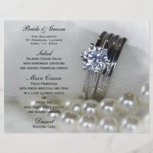 Diamond Rings and Pearls Wedding Menu