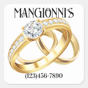 Diamond Rings  Square Sticker