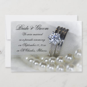 Diamond Rings White Pearls Marriage Announcement