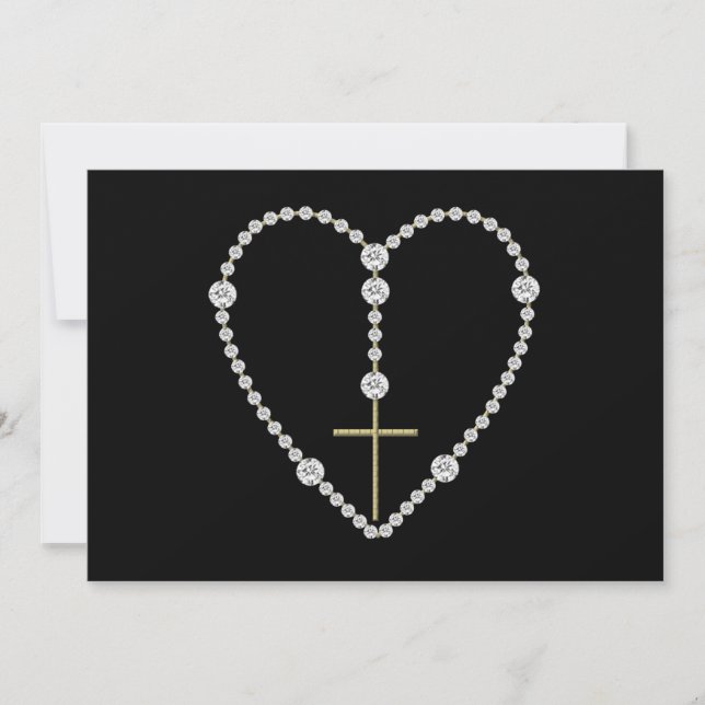 Diamond Rosary - Hail Mary Full of Grace Invitation (Front)
