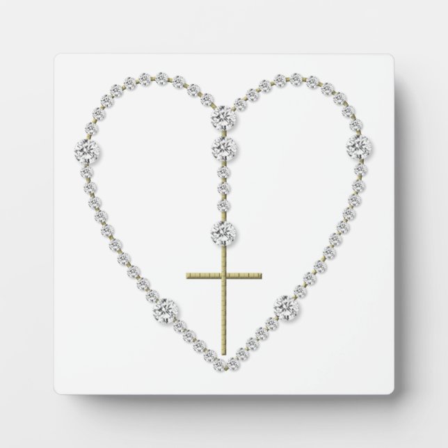 Diamond Rosary - Hail Mary Full of Grace Plaque (Front)