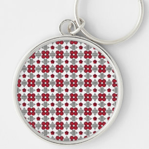Diamond Ruby Gemstone Art, Red Key Ring