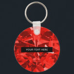 Diamond Ruby Gemstone Personalised Key Ring<br><div class="desc">Diamond Ruby Gemstone Personalised keychain</div>