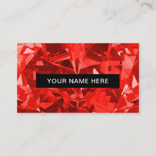 Diamond Ruby Luxury Red Elegant Business Card