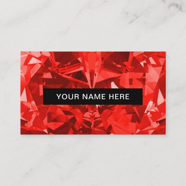 Diamond Ruby Luxury Red Elegant Business Card (Front)