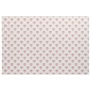 Diamond - Ruby on White Fabric