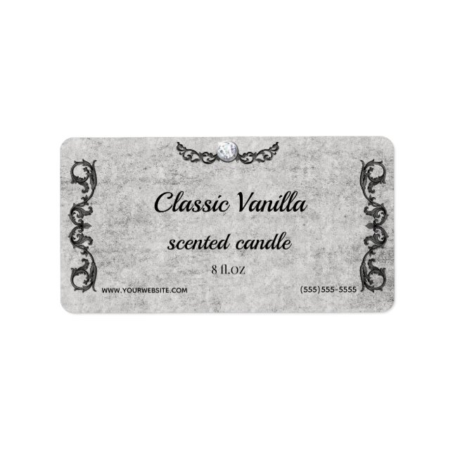 Diamond Scroll Classic Luxury Scented Candle label (Front)