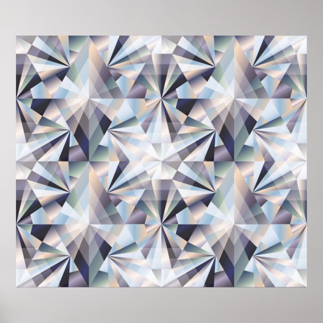 Diamond seamless background, vintage illustrationd poster (Front)