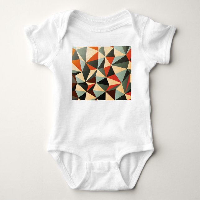 Diamond Shape: Abstract Vintage Design Baby Bodysuit (Front)