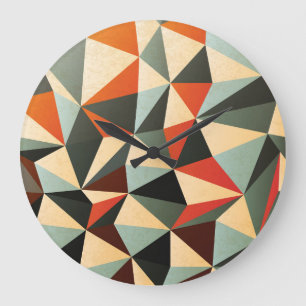 Diamond Shape: Abstract Vintage Design Large Clock