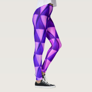 diamond shape decoration mauve purple light geomet leggings