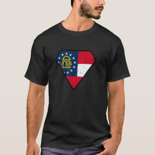 Diamond Shape Georgia Flag. Georgian American Vint T-Shirt
