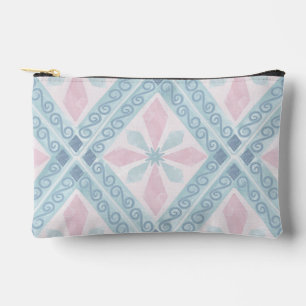 diamond shaped blue pattern accessory pouch