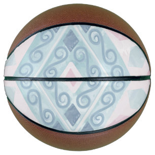 diamond shaped blue pattern basketball
