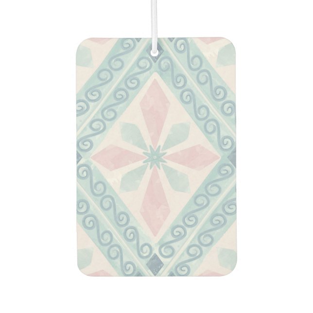 diamond shaped blue pattern car air freshener (Front)