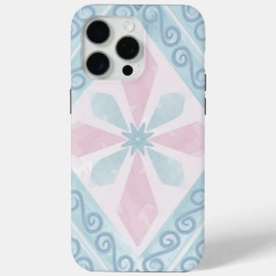 diamond shaped blue pattern iPhone 15 pro max case