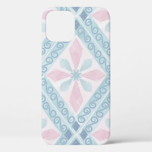 diamond shaped blue pattern iPhone 12 case