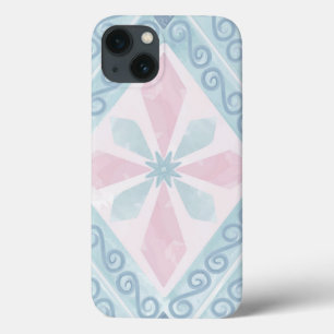 diamond shaped blue pattern iPhone 13 case