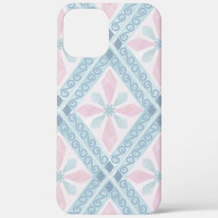 diamond shaped blue pattern iPhone 12 pro max case