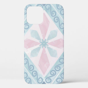 diamond shaped blue pattern iPhone 12 pro case
