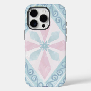 diamond shaped blue pattern iPhone 16 pro case