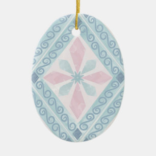 diamond shaped blue pattern ceramic tree decoration