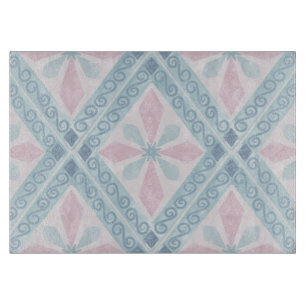 diamond shaped blue pattern cutting board