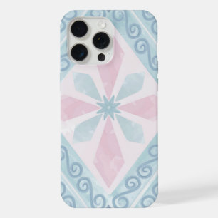 diamond shaped blue pattern iPhone 15 pro max case