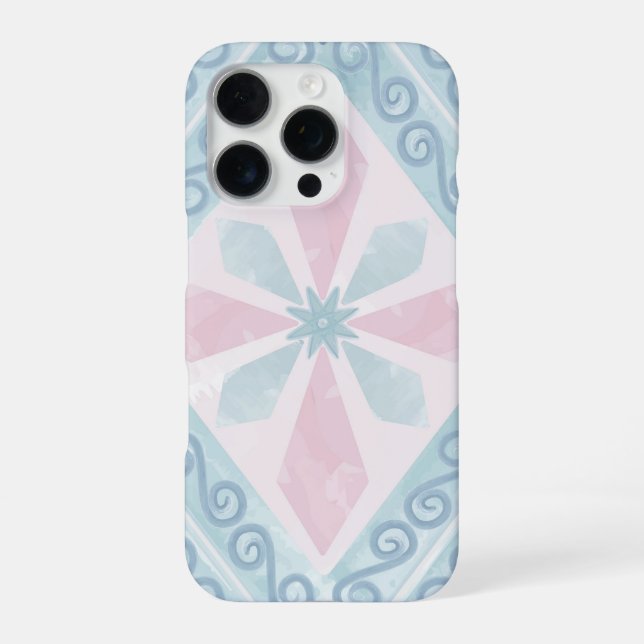 diamond shaped blue pattern iPhone case (Back)