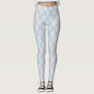 diamond shaped blue pattern leggings
