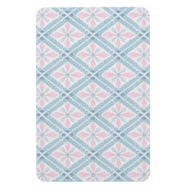 diamond shaped blue pattern magnet (Vertical)
