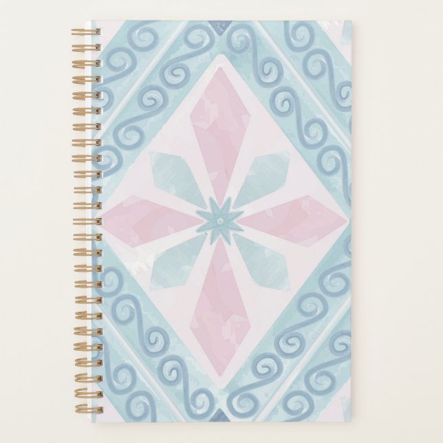 diamond shaped blue pattern planner (Front)