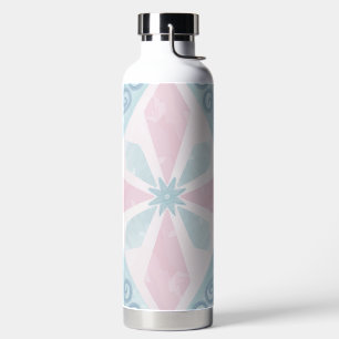 diamond shaped blue pattern water bottle