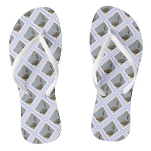 Diamond Shaped Goose By Pond Flip Flops