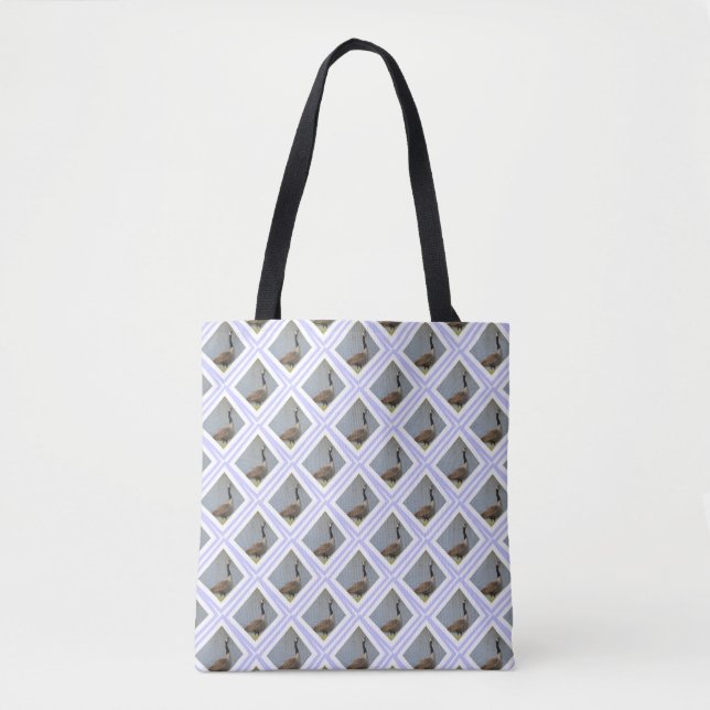 Diamond Shaped Goose By Pond Tote Bag (Front)