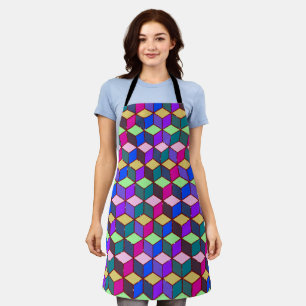 Diamond-Shaped Hexagon Red Apron