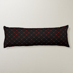 Diamond Shaped Red Heart & Line Art Body Cushion