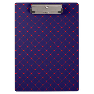 Diamond Shaped Red Heart & Line Art Clipboard