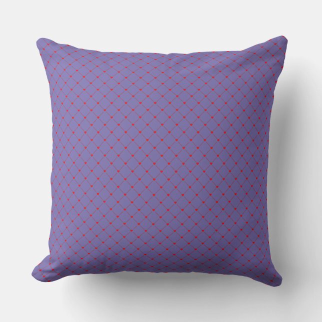 Diamond Shaped Red Heart & Line Art Cushion (Front)