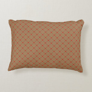 Diamond Shaped Red Heart & Line Art Decorative Cushion