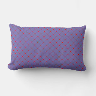 Diamond Shaped Red Heart & Line Art Lumbar Cushion