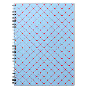 Diamond Shaped Red Heart & Line Art Notebook