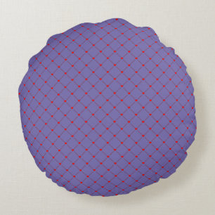 Diamond Shaped Red Heart & Line Art Round Cushion