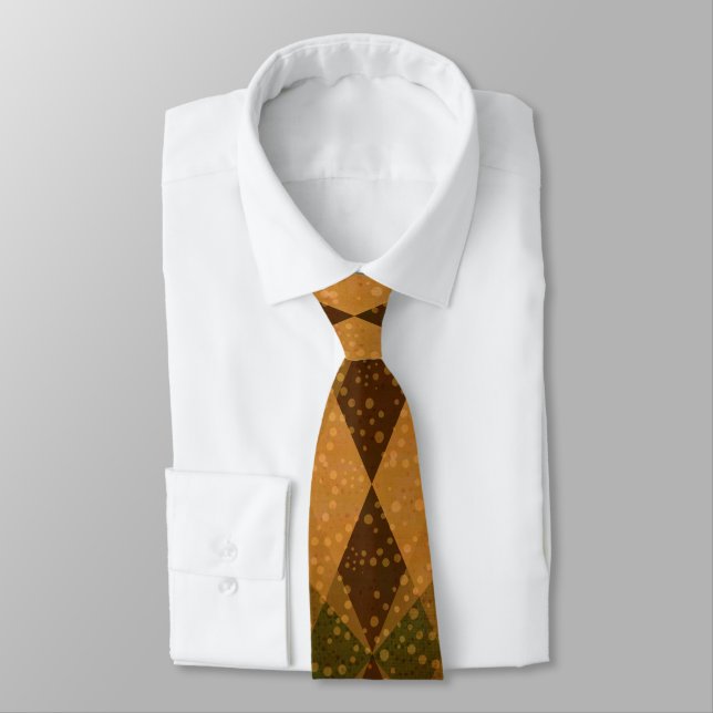 Diamond Shaped Tribal Pattern Tie (Tied)