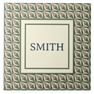 Diamond Shapes in Neutral Tones Tile